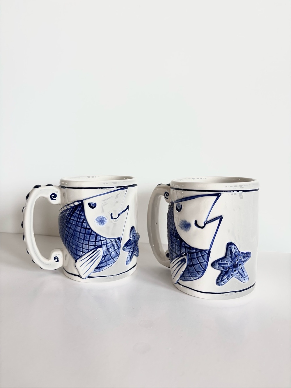 Blue Sky Clayworks Magic Sea Fish Starfish Mugs